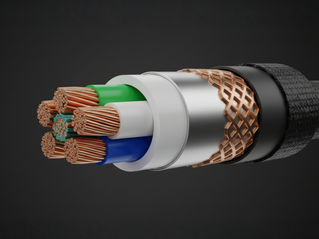 Wizualizacja przekroju kabla USB-C w 3D 