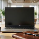 Laptop biznesowy Dell Latitude 5320 w luksusowym, nowoczesnym biurze z miękkim oświetleniem bokeh – recenzja Laptec