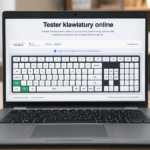 Tester klawiatury online uruchomiony na laptopie